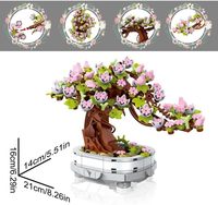 Briques de puzzle 3D à faire soi-même, modèle éducatif, bouquet de fleurs, construction d'arbres, blocs de construction, kit de construction