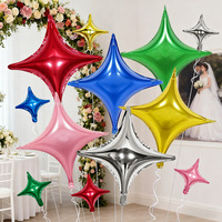 Ballons en feuille d'or en forme d'étoile à quatre branches, ballons scintillants étoile polaire pour Noël, Nouvel An, anniversaire, mariage, décoration de fond