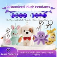 Porte-clés personnalisé en peluche ultra douce, breloque de sac de téléphone, ours en peluche de dessin animé, pendentif en coton PP, figurine sur mesure, décoration à suspendre