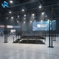 Table de DJ portable en alliage d'aluminium, pliable, structure de scène mobile pour événements, capacité de charge de 1000 kg
