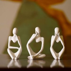 Modern Artistic Abstract Resin Golden Thinker Sculpture Set-Elegant Living Room Decor for Home & Events - Product Image 2