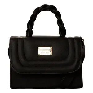 Sac bandoulière pour femme Fana Ruby, cuir PU noir, chaîne dorée, style minimaliste, usage quotidien estival - Product Image 3