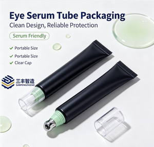 Matte Black Ultra Slim LDPE Squeeze Tube Roller Ball Applicator Screw Cap Anti Wrinkle Eye Cream - Product Image 5