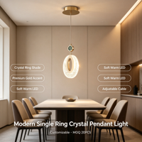 Lampe suspendue ovale simple de luxe moderne, dorée, LED, mini, pour chevet