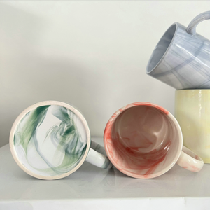 Bulk Marble Swirl Pattern <b>Ceramic</b> <b>Mugs</b>, Multi-color Watercolor Vein Cups Custom Logo Print for Gift Shop Supermarket Wholesale - Product Image 5