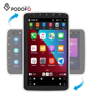 Android US/EU Stock Podofo 10.1" 1 Din Android Car Radio Carplay Stereo Autoradio 360 Degree Rotating/GPS/Wifi/Hifi 1+32/2+64GB