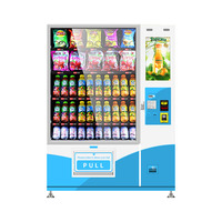 Distributeur automatique de boissons et de collations à écran tactile de 21,5 pouces, grande capacité avec fonctions de paiement par carte, espèces et pièces