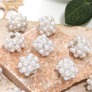 <b>Silver</b> White Imitation Pearl Alloy Yangmei Ball Bead Spacer DIY Bead <b>Pen</b> Accessories - Product Image 1