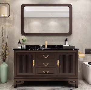 Meuble-lavabo de salle de bain sur pied, style chinois classique, luxe léger, série en bois massif, design personnalisé - Product Image 5
