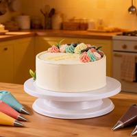 Plateau tournant pour gâteau, rotation à 360 degrés, support à gâteau rond en plastique PP amovible, facile à démonter et à décorer, outils de pâtisserie