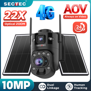 กล้องวงจรปิดพลังงานแสงอาทิตย์ 4G รุ่นใหม่ พร้อมซูม 22 เท่า ความละเอียด 10MP เลนส์คู่ บันทึกภาพตลอด 24 ชั่วโมง รองรับ AOV ระบบตรวจจับความเคลื่อนไหว PIR กล้อง AI GSM มาตรฐาน IP66 - Product Image 1