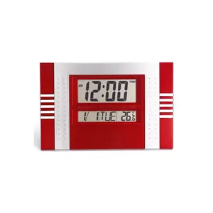 Batterie betriebene Dekoration Innen-/Büro-/Küchen-/Schlafzimmer-/Badezimmer-Jumbo Großer LCD-Kunststoff Digital reloj de pared Wanduhr