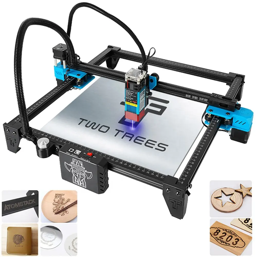 TWOTREES Fawaterproofng Lazer Cutting Machine 3D Glass Engraving Machine DIODE for Wood and Metal Laser Master 3 20000mm/min