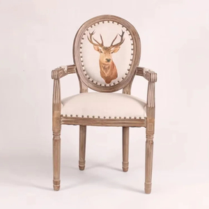 <strong>American</strong> Country <strong>Retro</strong> Solid Wood Dining <strong>Chair</strong> With Armrest Casual Home Furniture For Cafe &amp; Hotel Use