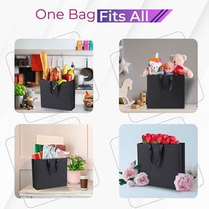 Paper Gift <b>Bags</b> with Ribbed Cotton Handles Shopping in Bulk Wedding Birthday Party Favor <b>Bags</b> Exquisite Gift Wrapping Paper <b>Bag</b> - Product Image 5