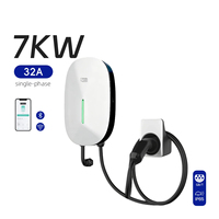 Estación de Carga para Vehículos Eléctricos, 7kW 7.2kW, Carga Rápida, Salida de 32A, Interfaz GB, Nueva, WiFi, RFID, Plug and Charge, Uso Doméstico, Poste de Carga AC