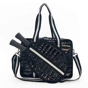 Plata brillante Deportes Tenis de mesa Pickleball Raqueta Bolsa Tela DE BUCEO DE MODA Soporte de raqueta extraíble Correa de hombro - Product Image 1