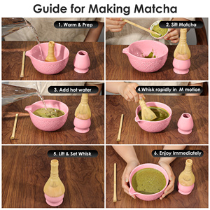 Premium Traditional Japanese-Style 4-Piece Matcha <b>Tea</b> Serving <b>Set</b> Engraved Bowl PP Hand Whisk Butterfly Pattern Matcha <b>Tea</b> Bowl - Product Image 6