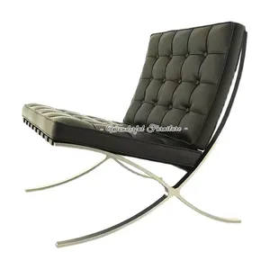 İtalyan Minimalist Barcelona koltuk tasarımcı modeli Salon kanepe tırnak salonu için bekleyen sandalye
