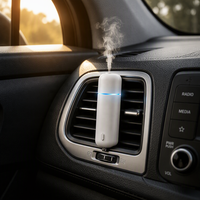 Pack de Démarrage Parfum Voiture - Diffuseur d'Arômes Ultrasonique à la Rose, Alimentation USB, Parfum Longue Durée & Design Moderne en Plastique