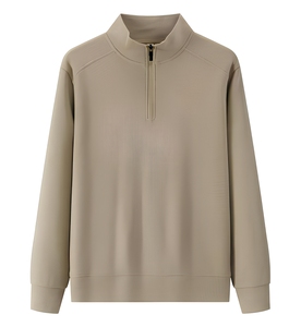 Sweat-shirt sans capuche à col zippé, en molleton brossé, pour les collections hivernales de vente au détail - Product Image 2
