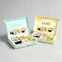 Boîte à sushi jetable personnalisée, emballage alimentaire sur mesure, matériaux recyclables, boîte en papier rectangulaire