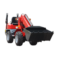 Mini-chargeur frontal diesel 4x4 chinois, machine de terrassement hydraulique, chargeur agricole, godet à roues, chargeur à flèche
