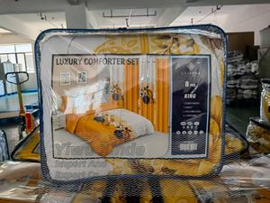 Sẵn Sàng Để Vận Chuyển Vua Kích Thước 8Pcs In Ấn Mềm Mại Comforter Bộ Đồ Giường Thiết Lập Với Được Trang Bị Tấm Và 2Pcs Vỏ Gối Và 4Pcs Rèm Cửa - Product Image 5