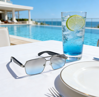 Lunettes Intelligentes de Traduction IA avec Appels, Lecture Musicale, Jeux, Menu Multi-styles, Caméra à Distance, Étanchéité IPX-5, Contrôle Tactile, 1080P