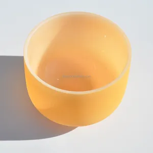 D 성례 차크라 사운드 치유 건강한 오렌지 컬러 석영 노래 그릇 10 인치