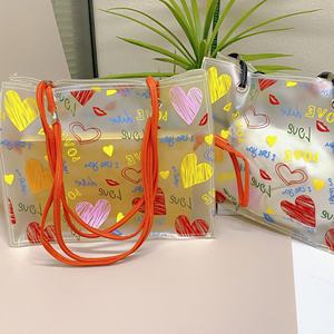 15 "Nuevo diseño PVC 2 piezas conjunto solo hombro bandolera esmerilado 2 colores bolso de mano señoras bolso para mujer - Product Image 4