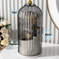 Porte-pinceau de maquillage rotatif à 360 ° couvercle de luxe organisateur cosmétique en aluminium pour rouge à lèvres crayon à sourcils stockage d'ombre à paupières PP
