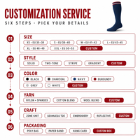 Chaussettes de sport de compression pour hommes, pour la course à pied et l'athlétisme, hauteur genou, élastiques, avec logo de marque, sans couture, personnalisables