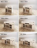 Réception de luxe à motif de marbre blanc de taille personnalisable avec plusieurs espaces de rangement