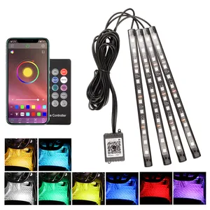 Rgb USB 12V télécommande voiture décoration lumières intérieur musique synchronisation Ace ns atmosphère voiture lumière LED bande lumineuse sous la décoration du corps