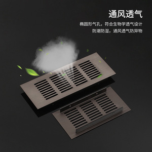 Grille de ventilation en alliage d'aluminium, couvercle de dissipation thermique à lamelles rectangulaires brunes pour armoire à chaussures, accessoire de quincaillerie - Product Image 4