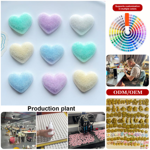 Dijes de Resina Planos Zili, Adornos de Peluche en Forma de Corazón, Decoración <span class=keywords><strong>para</strong></span> Fundas de Teléfono, Accesorios <span class=keywords><strong>para</strong></span> Manualidades y Accesorios <span class=keywords><strong>para</strong></span> el Cabello - Product Image 3