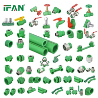 IFAN, prix bas populaire, raccords de tuyaux en PPR, sortie d'usine, tuyaux en PPR, eau froide, eau chaude, couleur verte, tuyaux en PPR pour l'alimentation en eau