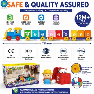 Jouet de train Montessori 3 en 1 avec animaux et chiffres, empilable et connectable, pour la ferme et le <span class=keywords><strong>bain</strong></span>, sans BPA, jouet éducatif pour bébés et tout-petits - Product Image 3
