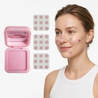 Patchs anti-acné hydrocolloïdes en forme d'étoile pentagonale rose scintillante – Autocollants mignons pour adolescents – Forme/couleur personnalisables