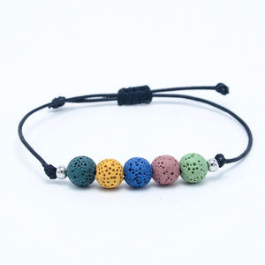 <span class=keywords><strong>Bracelet</strong></span> de perles en <span class=keywords><strong>pierre</strong></span> naturelle, en lave, pour diffuseur de parfum, <span class=keywords><strong>huile</strong></span> <span class=keywords><strong>essentielle</strong></span>, couleur mixte, réglable, bijou <span class=keywords><strong>volcanique</strong></span>, vente en gros - Product Image 3