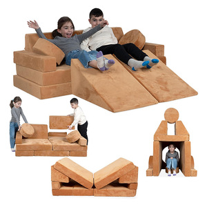 Canapé modulaire pour enfants en blocs de construction, 55 pouces, mobilier de jeu souple pour la maison, avec rembourrage en mousse haute élasticité - Product Image 2