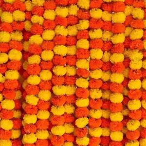 Flores de Caléndula Artificiales al por Mayor, Guirnalda Larga de Caléndula Artificial para Diwali, Bodas Indias, Pooja, Navidad - Product Image 2