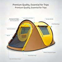 Tente de camping pliable pour 2 personnes, tente de camping automatique d'extérieur, imperméable, tente en forme de bateau, installation rapide sans outils