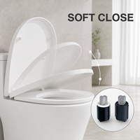 Siège de toilette moderne Uniwise à fermeture douce, amortisseur rotatif silencieux, plaque de couvercle, quincaillerie de salle de bain OEM