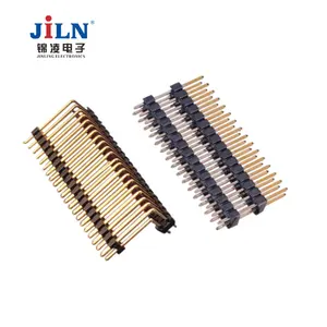 Jiln 2.54mm Right Angle Double Row Pin Header Connector PCB Board Spacer Male Connector Usb Female Connector Ylcnc 2 Pin Male