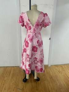 Vestido largo elegante con estampado de flores para mujer otoño nuevo estilo palaciego con mangas cortas de espuma Maxi longitud ropa de <span class=keywords><strong>Boutique</strong></span> al por mayor - Product Image 6