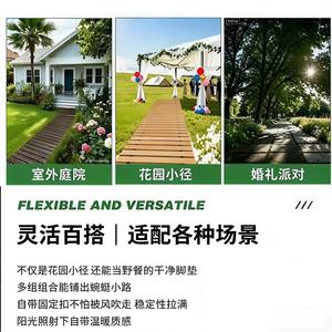 Allée de jardin en bois, chemin extérieur pour cour, pelouse, passage antidérapant décoratif pour mariage ou fête - Product Image 5
