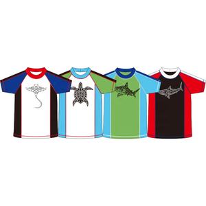 2025 Logo personalizado para niños de manga corta UPF 50 + Rashguard Swim Shirt Kids Toddler Sun Protection <span class=keywords><strong>Surf</strong></span> Tops Baby Swimwear - Product Image 2