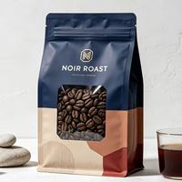 Sachet d'emballage de café personnalisé de 5 lb avec valve unidirectionnelle, en feuille d'aluminium haute barrière, pochette verticale refermable, échantillon gratuit, OEM